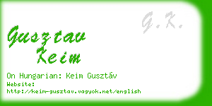 gusztav keim business card